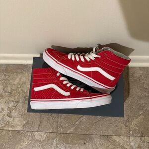 Vans Kids Red and White Sneakers